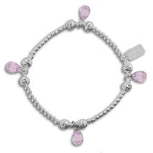 Sterling Silver Amethyst Faceted Teardrop Bracelet