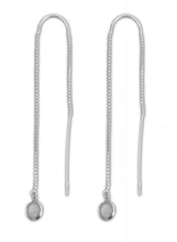 Pair of Sterling Silver Threader Earrings - Moonstone