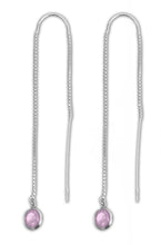 Pair of Sterling Silver Threader Earrings - Pink