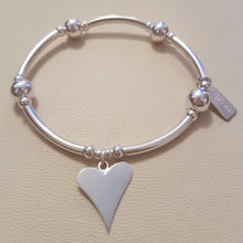 Chunky Sterling Silver Funky Heart Bracelet