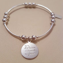 Sterling Silver Dream & Live Bracelet