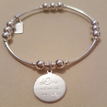 Sterling Silver Dream & Live Bracelet