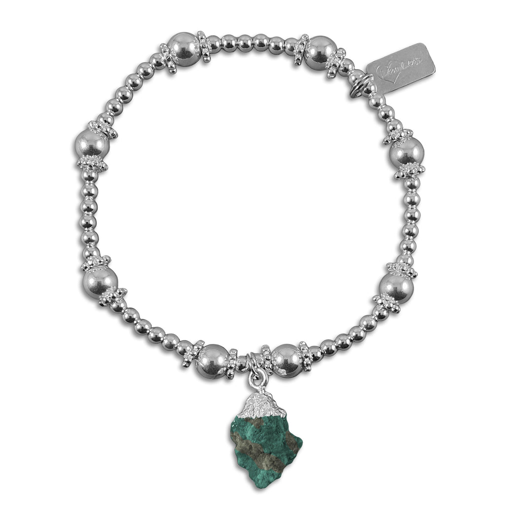 Sterling Silver Turquoise Raw Crystal Bracelet