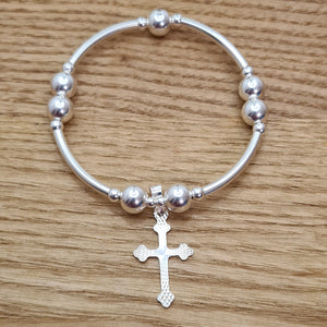 Sterling Silver Cross Bracelet