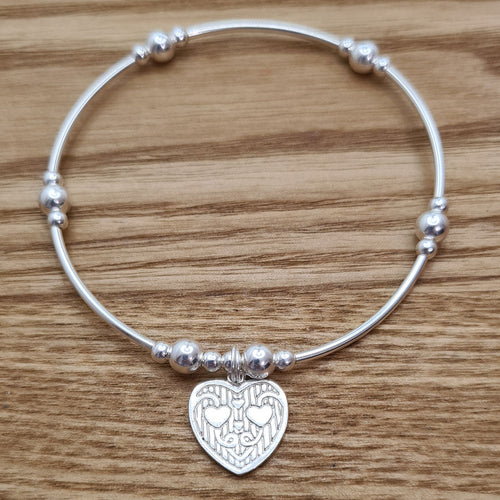 Sterling Silver Mini Bali Heart Bracelet