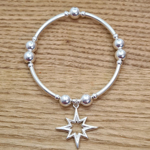 Chunky Sterling Silver North Star Bracelet