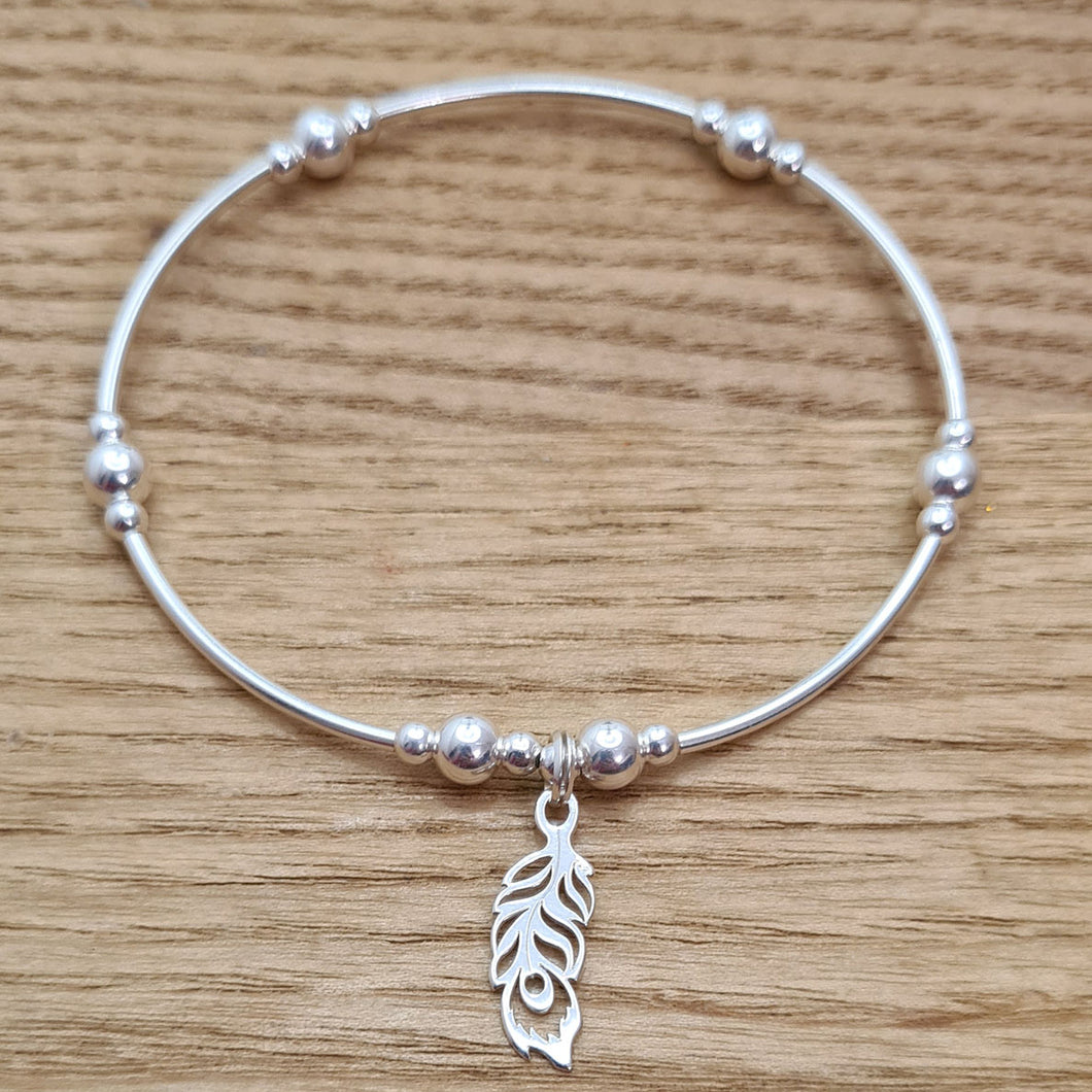 Sterling silver hot sale feather anklet