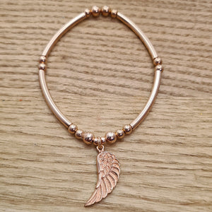 Rose Gold Angel Wing Bracelet