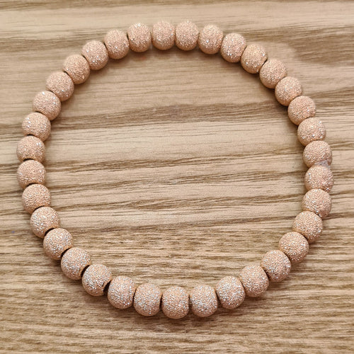 Rose Gold Charmless Frosted Bracelet