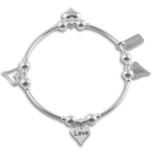 Sterling Silver Four Hearts Stacking Bracelet
