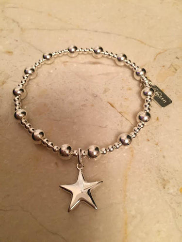 Sterling Silver Star Charm Stacking Bracelet