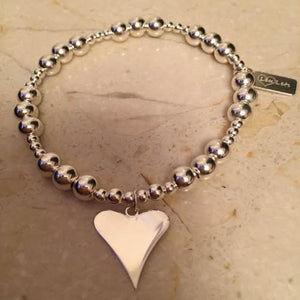 Sterling Silver Funky Heart Bracelet