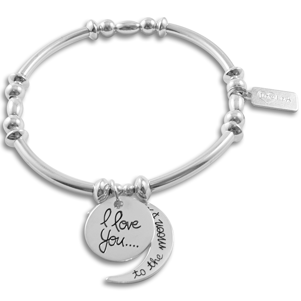 Sterling Silver I Love You To The Moon Back Bracelet