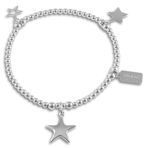 Sterling Silver 3 Star Stacking Bracelet