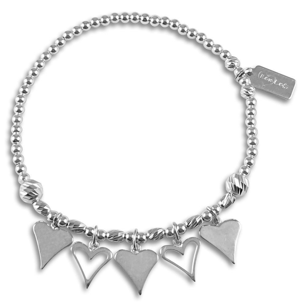 Sterling Silver All The Hearts Bracelet