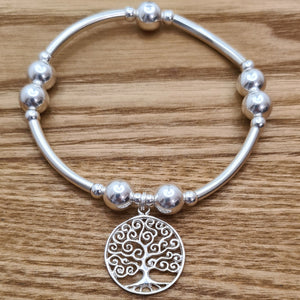 Chunky Sterling Silver Tree Of Life Bracelet
