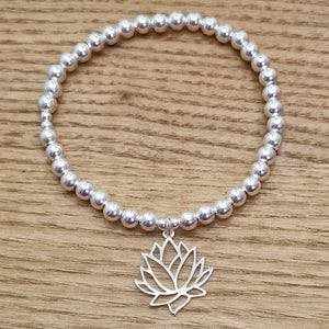 Sterling Silver Lotus Flower Bracelet