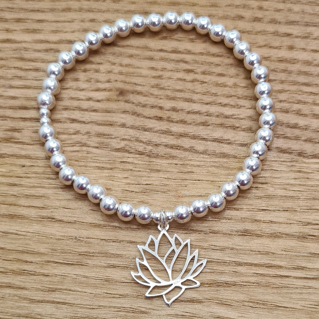 Sterling Silver Lotus Flower Bracelet